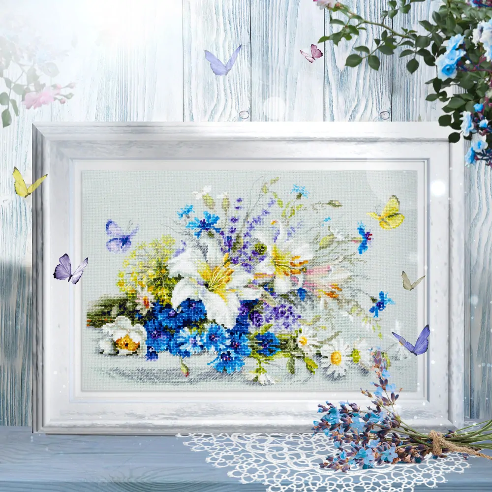 MAGIC NEEDLE 510-227 "Lilies and Cornflowers"