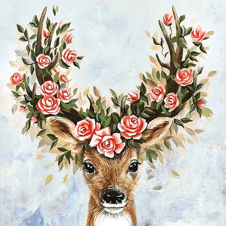 WIZARDI DIAMOND PINTING FLOWER DEER 