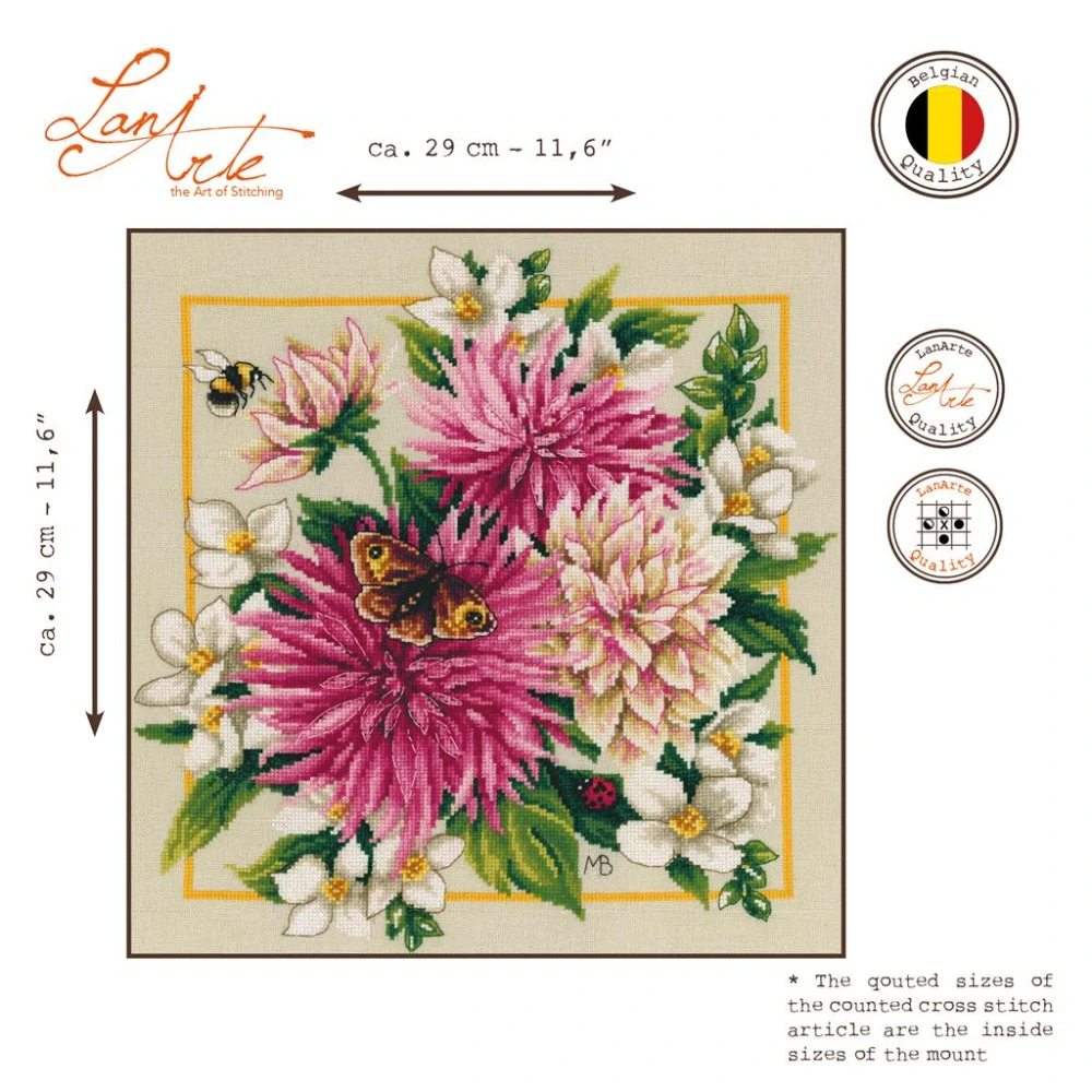 LANARTE Pink silk dahlia