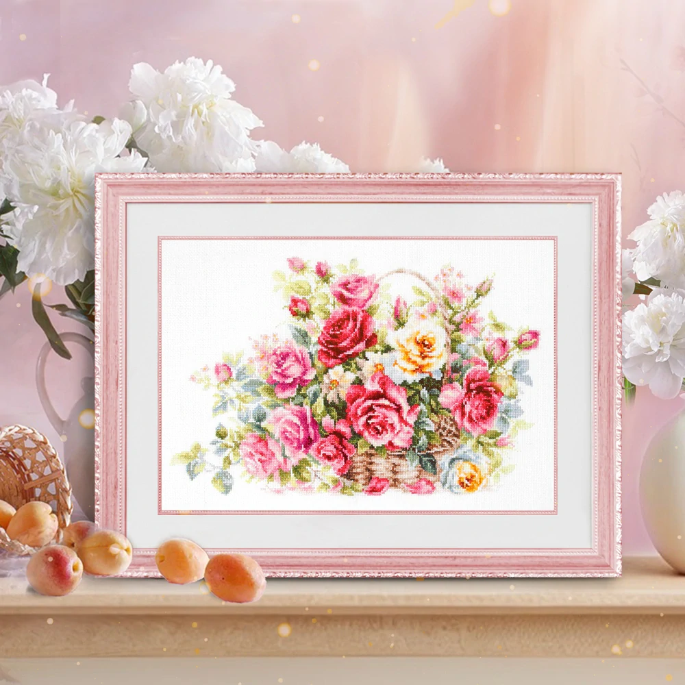 MAGIC NEEDLE 70-19 "BASKET WITH ROSES"