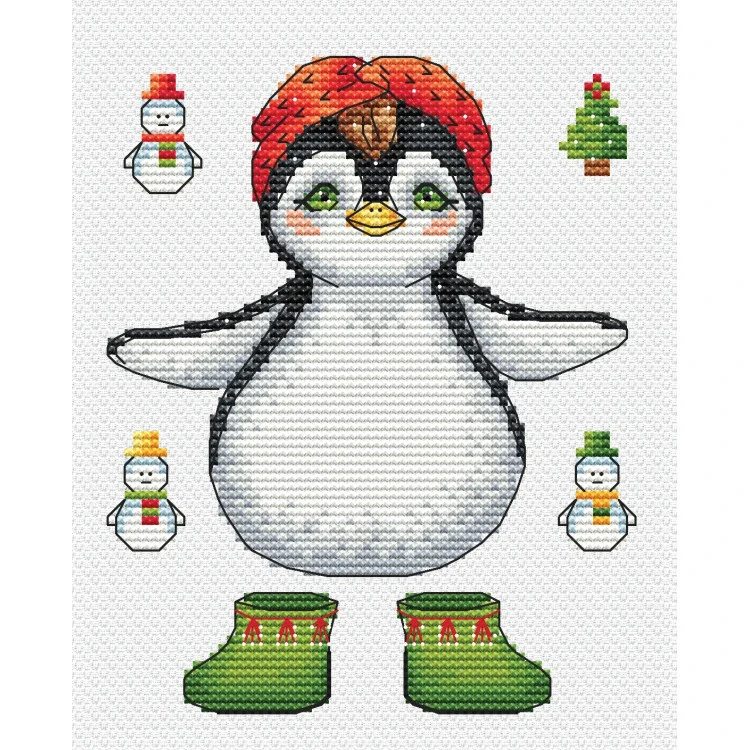 ANDRIANA Penguin with a garland P-70