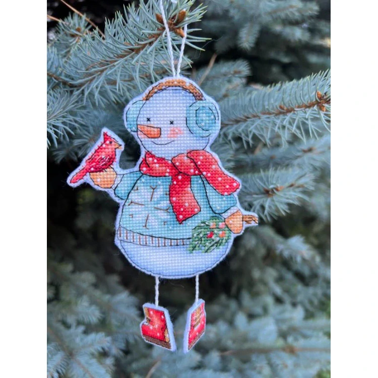 ANDRIANA Snowman with a bird S-80