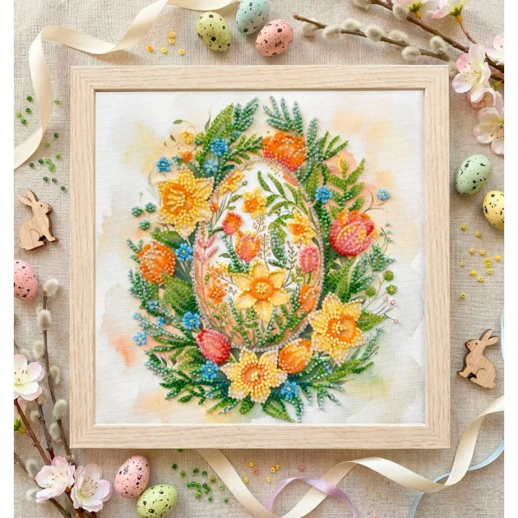 ABRIS ART Mid-sized bead embroidery kit Easter Symbol AMB-135