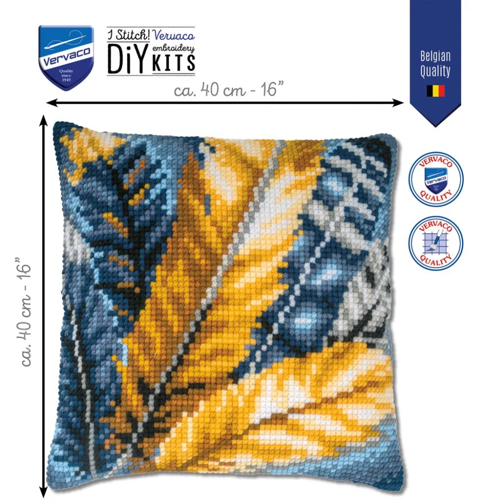 VERVACO Cross stitch cushion kit Feathers PN-0201615
