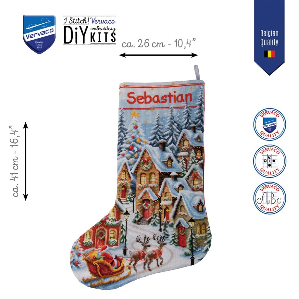 VERVACO Christmas stocking kit A village aglow PN-0244939