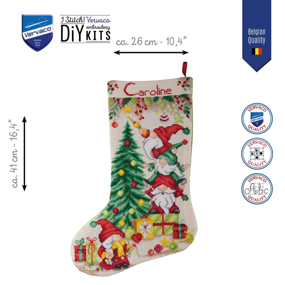 VERVACO Christmas stocking kit Christmas gnome celebration PN-0244922