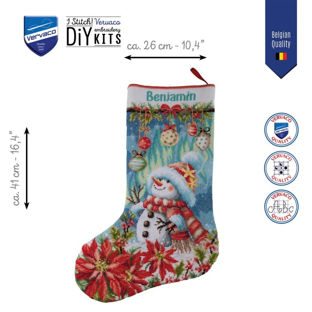 VERVACO Christmas stocking kit Snowman in bloom PN-0246808