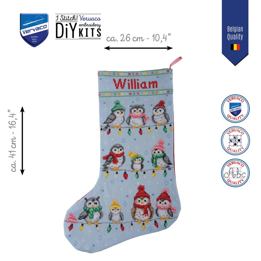 VERVACO Christmas stocking kit Festive feathered friends PN-0246725