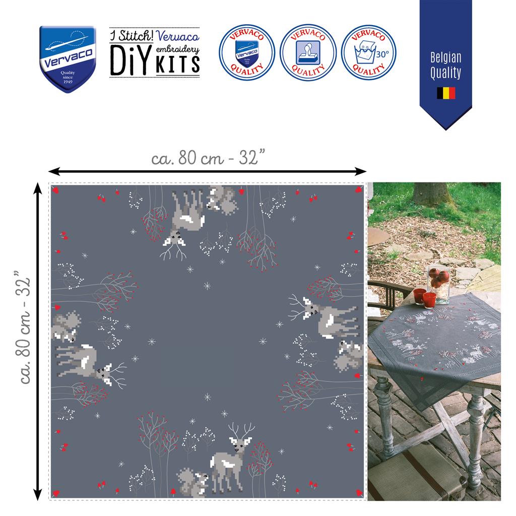 VERVACO Tablecloth kit Forest animals in winter PN-0202652