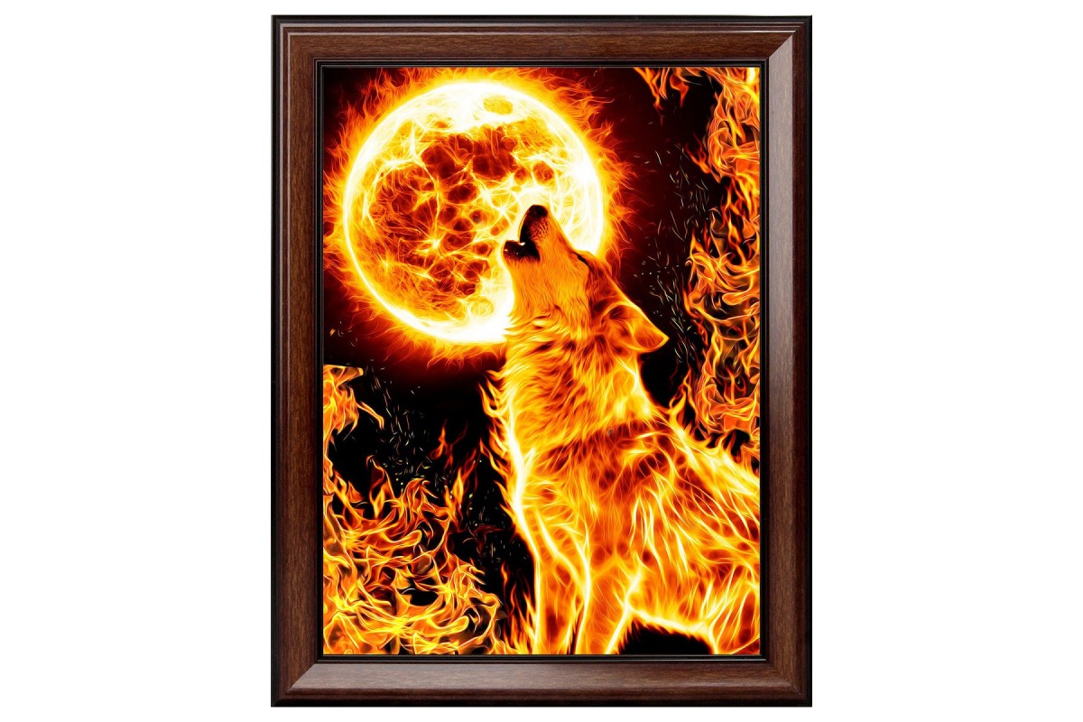 DIAMOND PAINTING FIRE WOLF