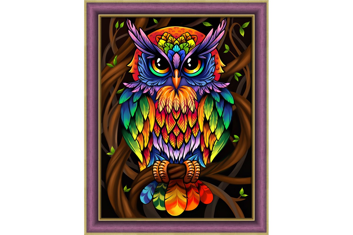 DIAMOND PAINTING KIT RAINBOW OWL