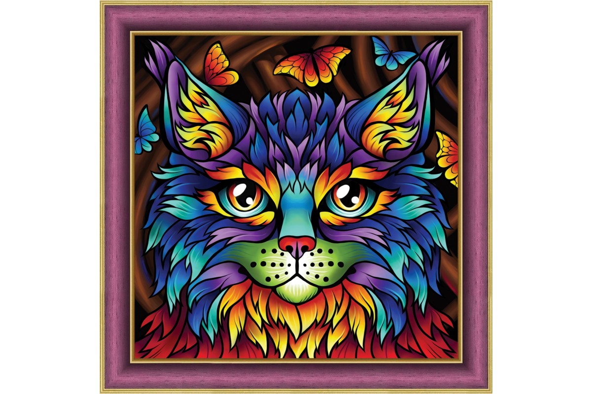 DIAMOND PAINTING KIT RAINBOW CAT