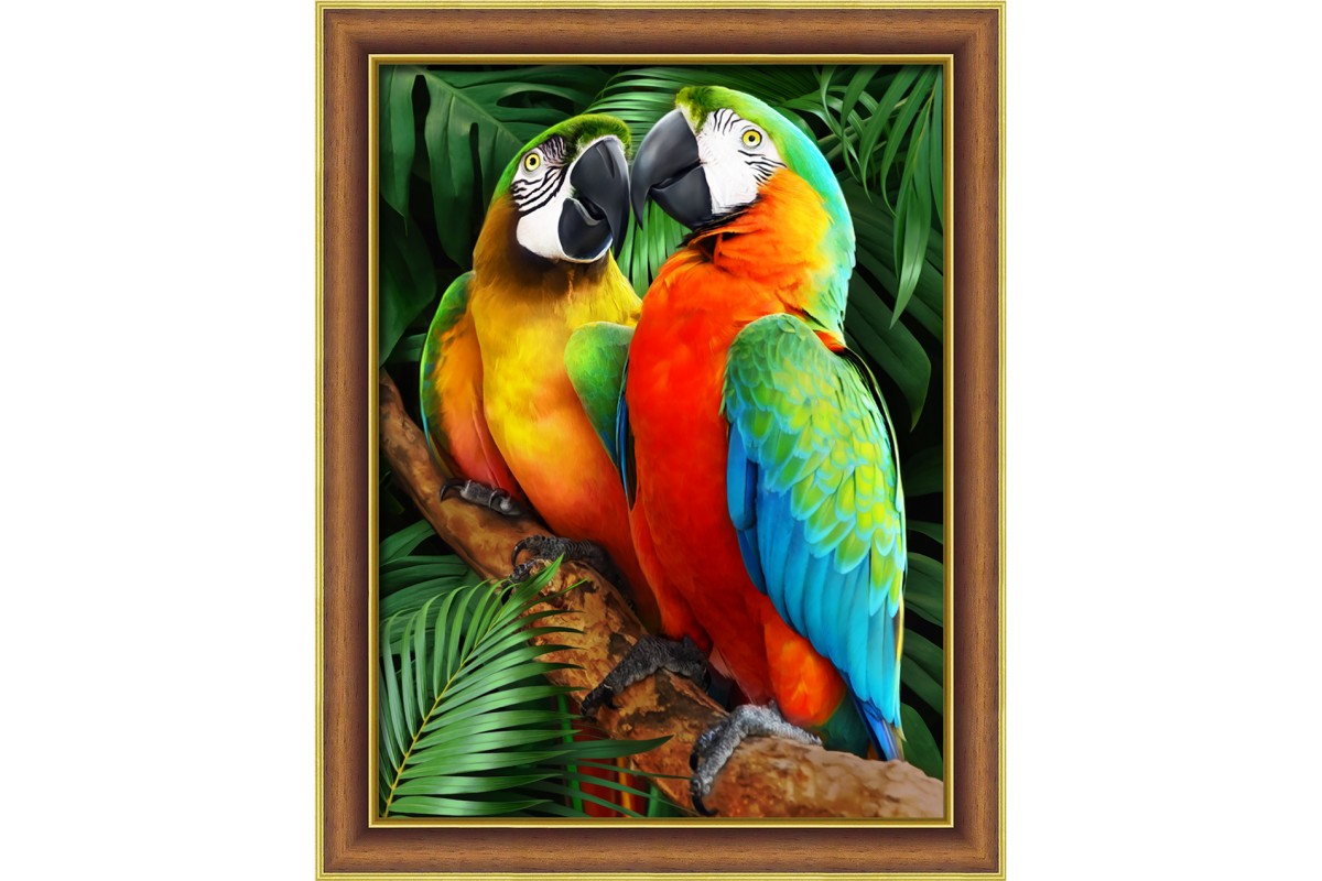 DIAMOND PAINTING KIT MACAWS IN THE JUGLE