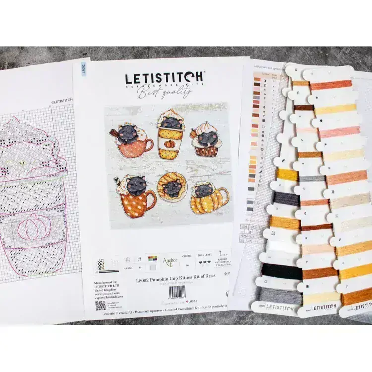 LETISTITCH PUMPKIN CUP KITTIES kit of 6 pieces