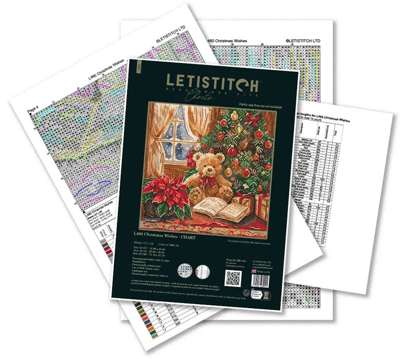 LETISTITCH Cross stitch chart Christmas Wishes