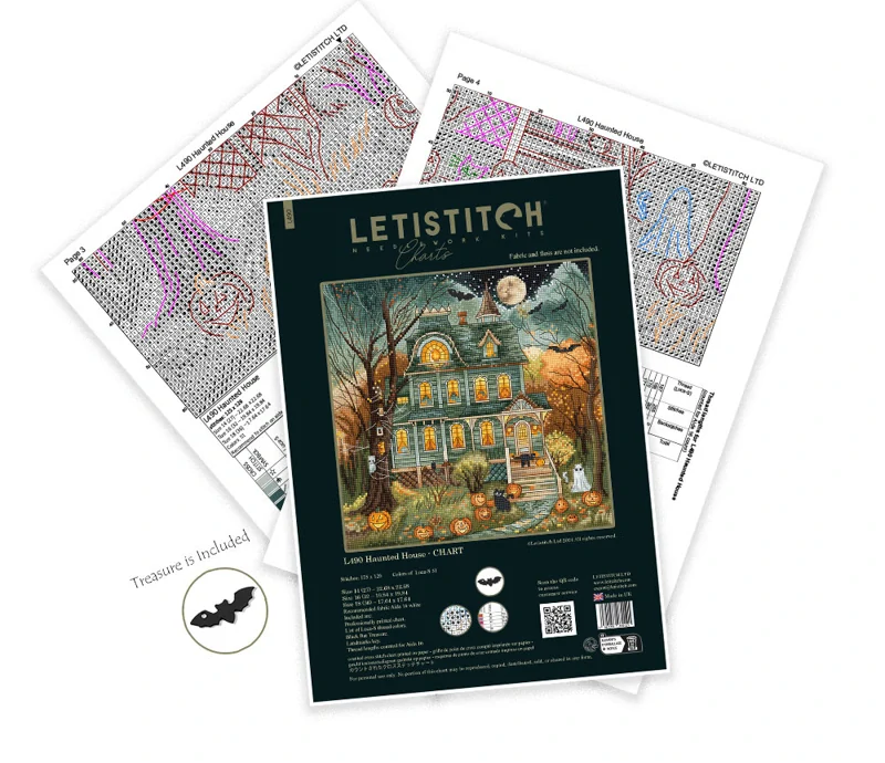 LETISTITCH Cross stitch chart Haunted House