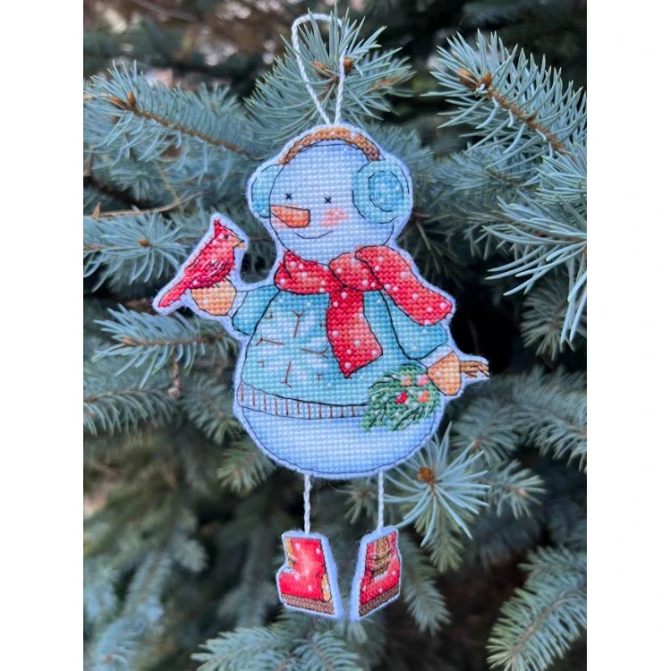 ANDRIANA Snowman with a bird S-80