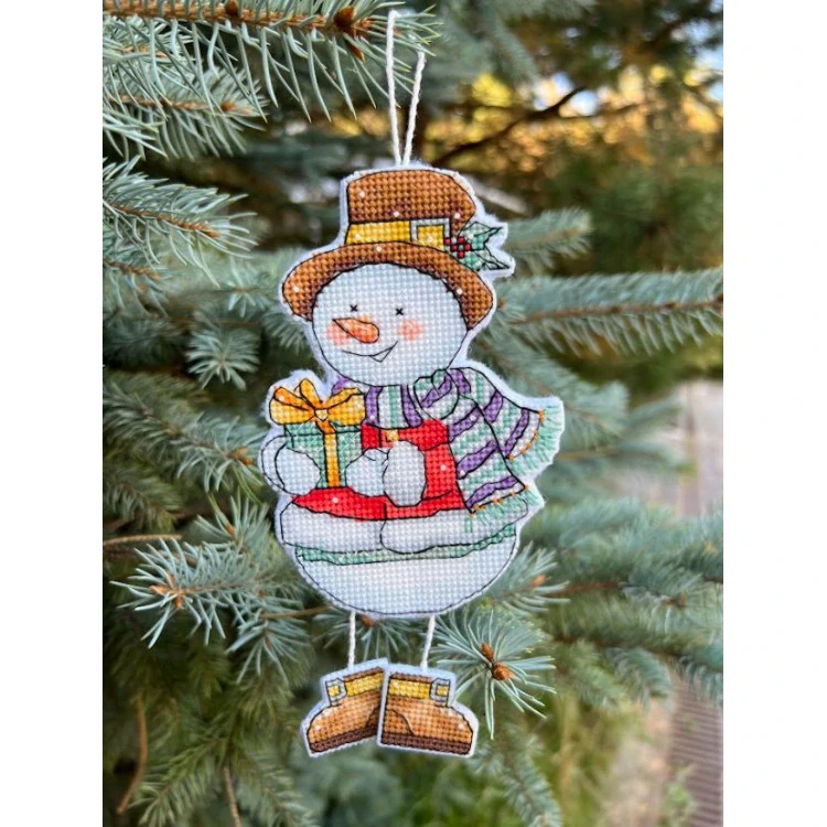 ANDRIANA Snowman with a gift S-78