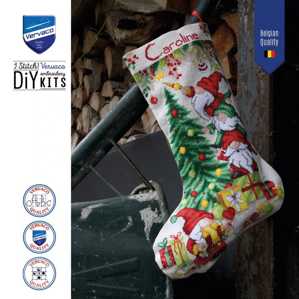 VERVACO Christmas stocking kit Christmas gnome celebration PN-0244922