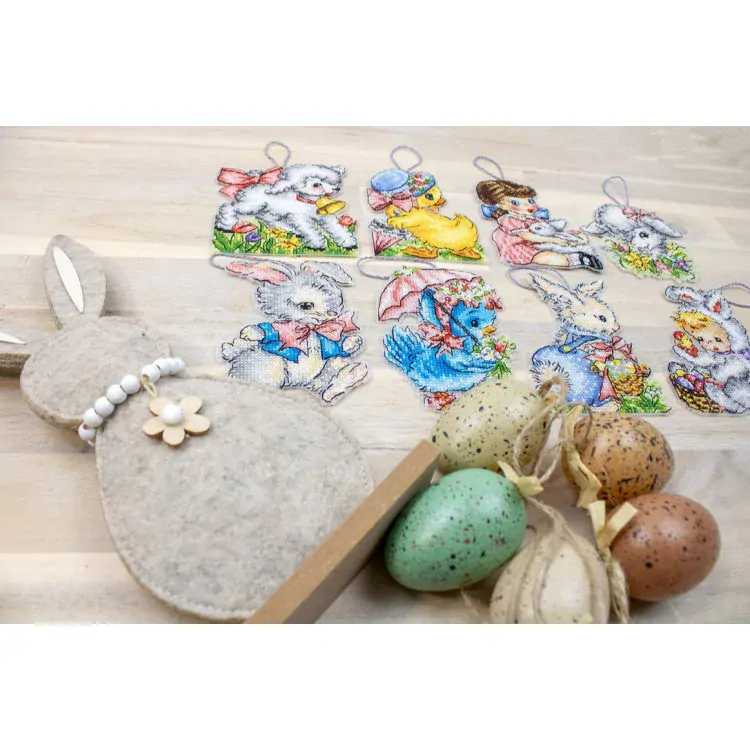 LETISTITCH Easter Ornaments Kit of 8 pieces
