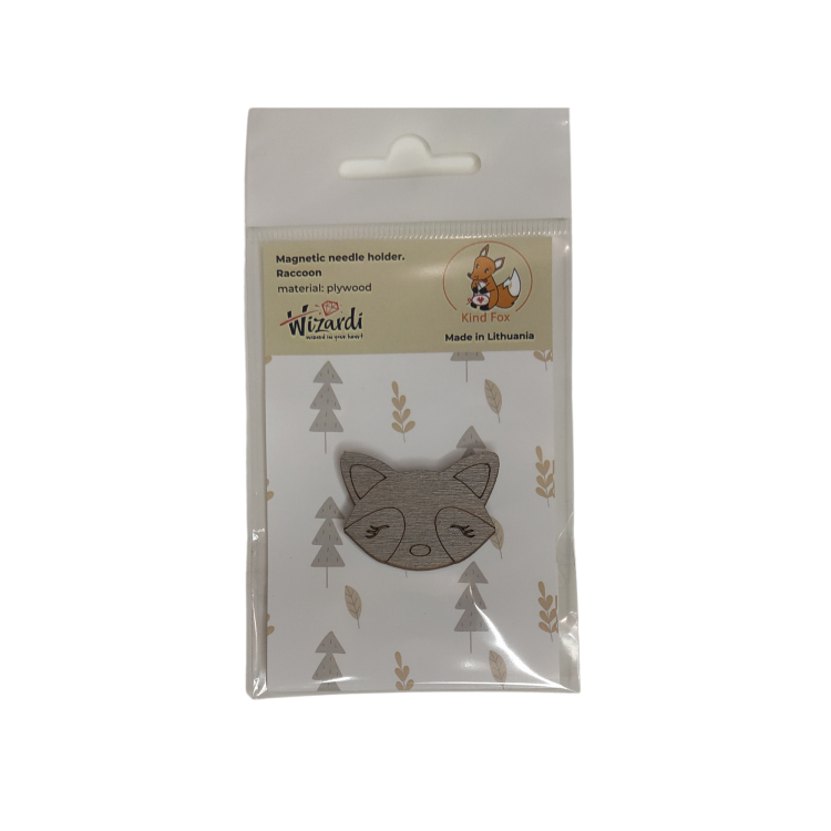 KIND FOX BY WIZARDI MAGNETIC NEEDLE HOLDER. RACCOON