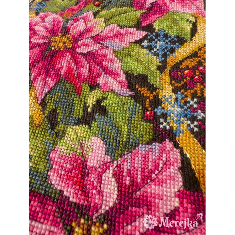 MEREJKA Pink Poinsettia Christmas Stocking