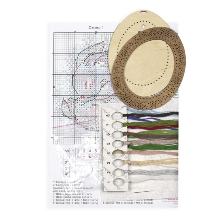 M.P.STUDIA Cross-stich on wooden base Miniature. Sleeping bunny