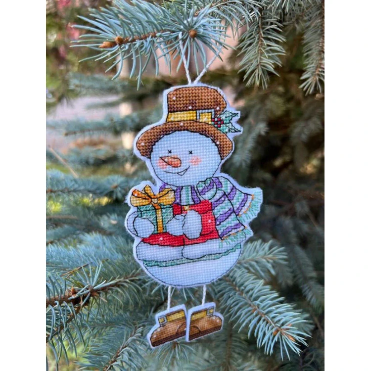 ANDRIANA Snowman with a gift S-78