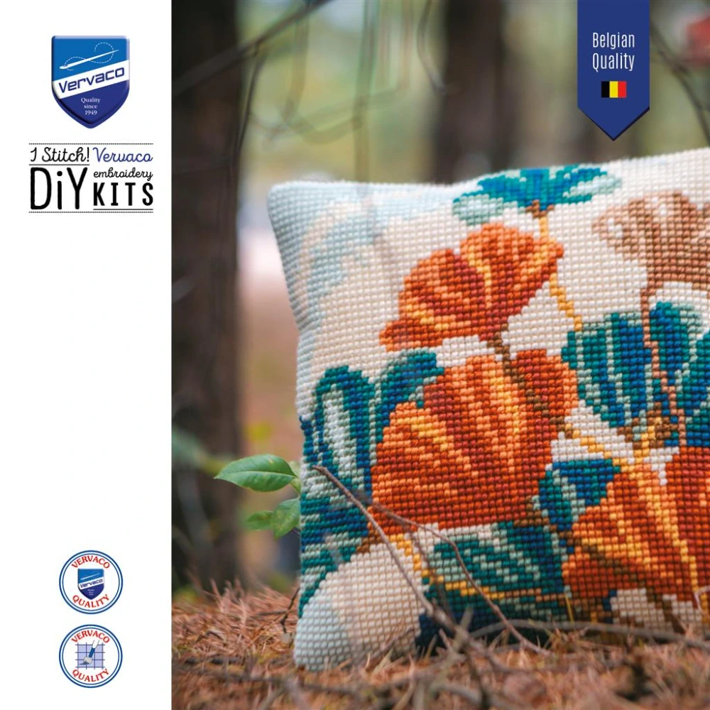 VERVACO Cross stitch cushion kit Ginko leaves PN-0206655