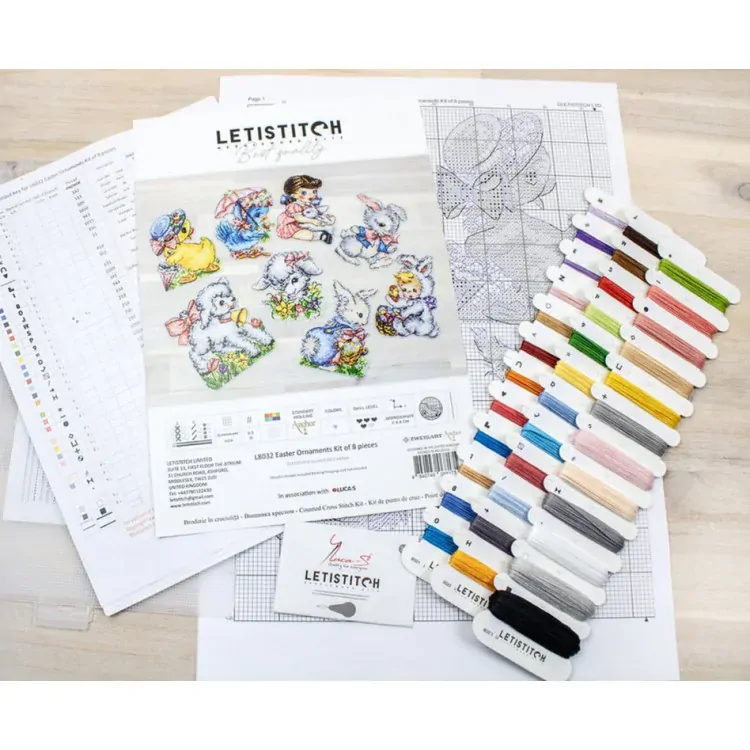 LETISTITCH Easter Ornaments Kit of 8 pieces
