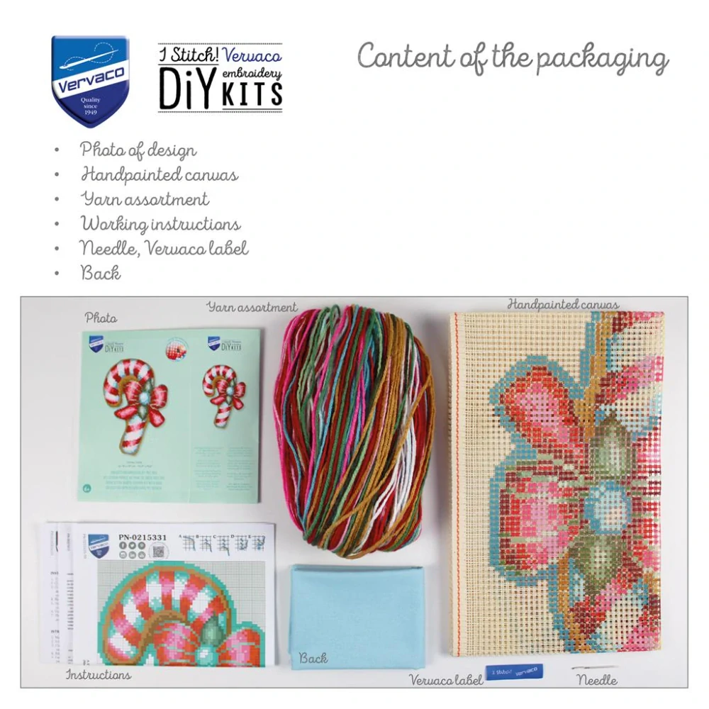 VERVACO Cross stitch shaped cushion kit with back Christmas stocking PN-0215336
