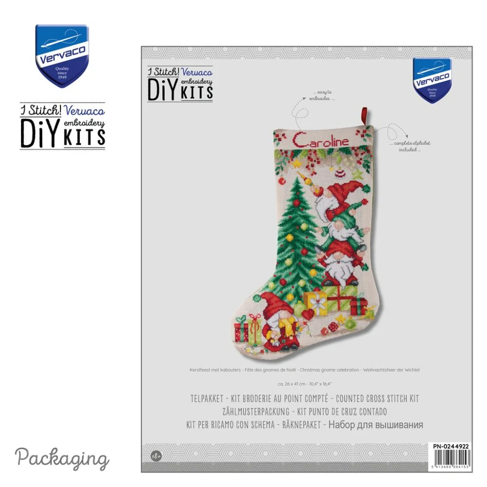 VERVACO Christmas stocking kit Christmas gnome celebration PN-0244922
