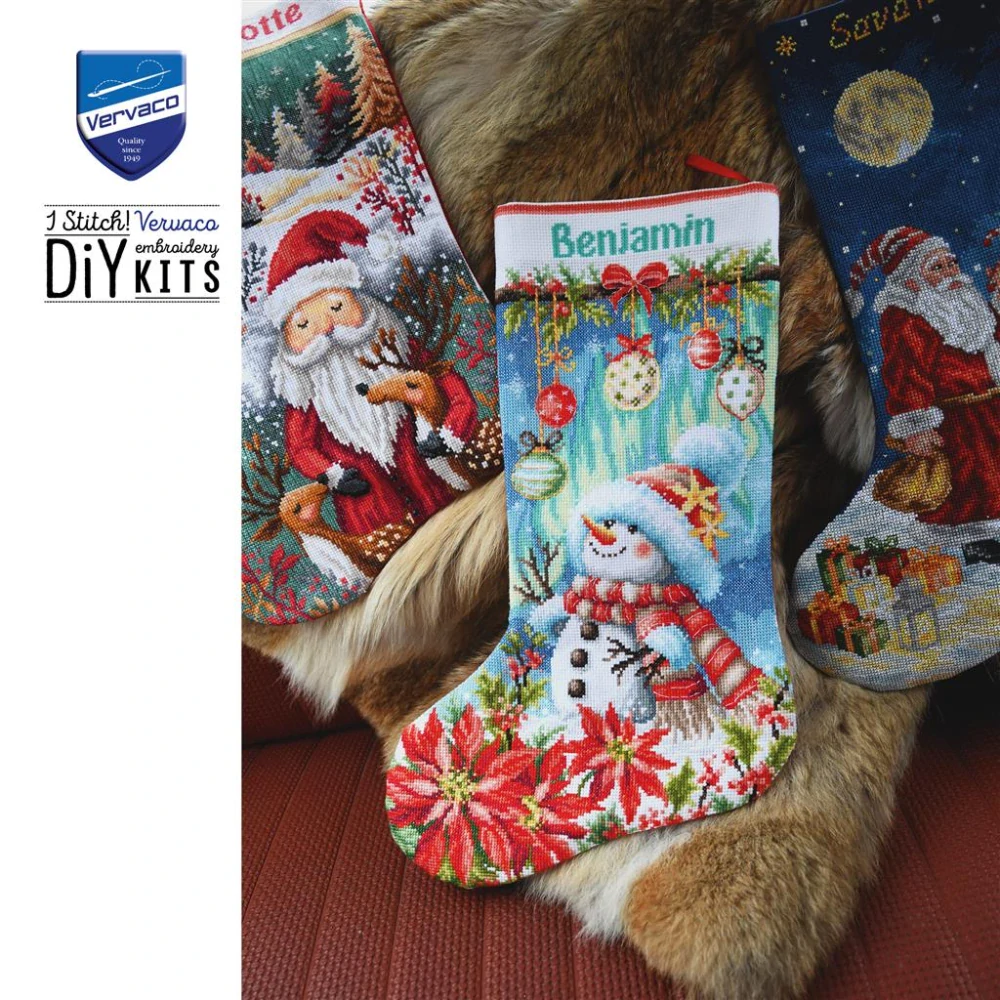 VERVACO Christmas stocking kit Snowman in bloom PN-0246808