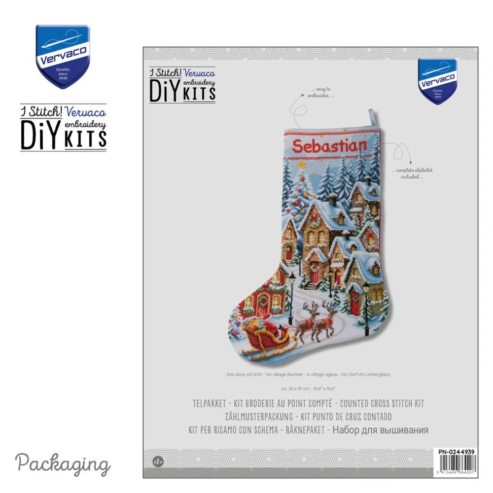 VERVACO Christmas stocking kit A village aglow PN-0244939