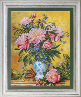 Vase of peonies