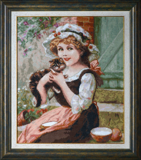 Girl with kitten