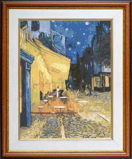 Cafe terrace at night