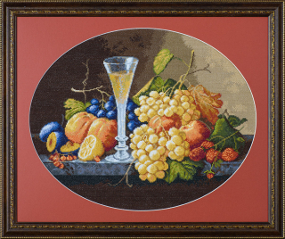 Still life with fruits and wine glass